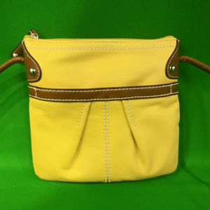 Tignanello Womens Mustard Yellow Leather Handbag